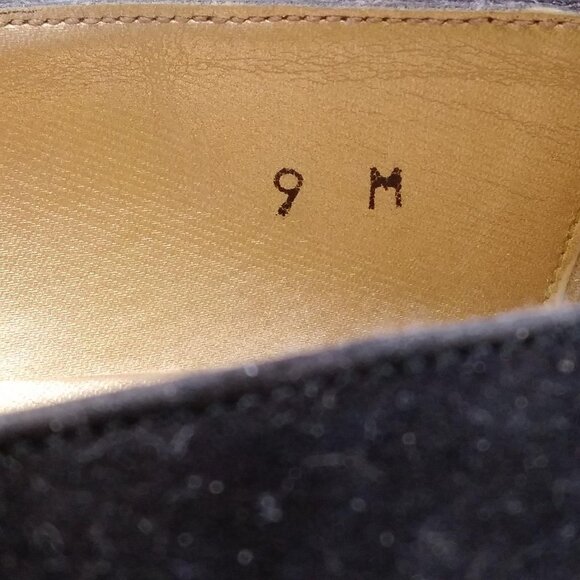 Womans Ladies Black Suede Slip On Gold Panther Heels Pumps Shoes Size 9M - Picture 8 of 9